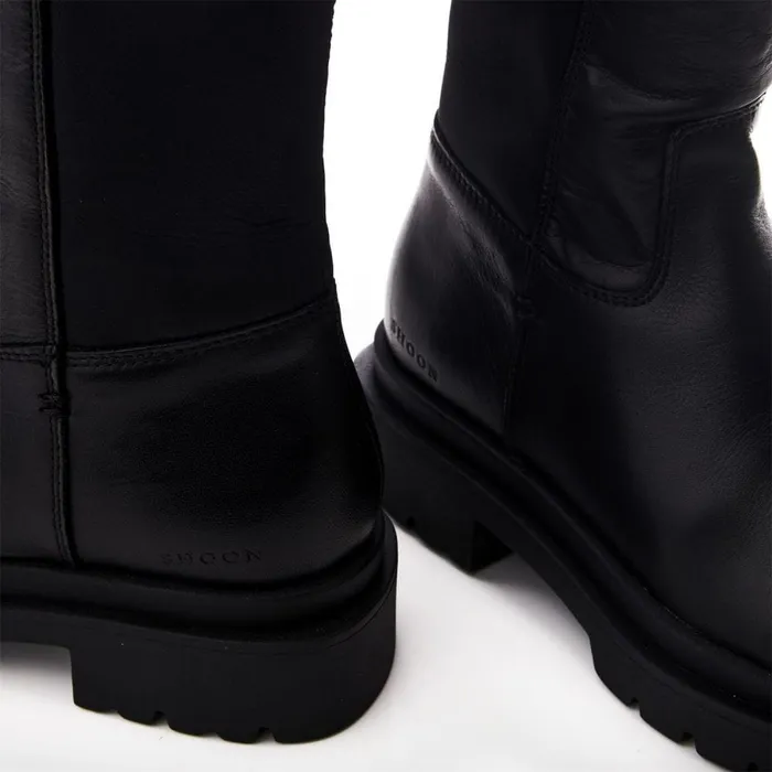 Riding And Flat Boots Women Moda In Pelle Shoon Sh Idoma Black Leather Riding And Flat Boots Women Moda In Pelle Shoon Sh Idoma Black Leather