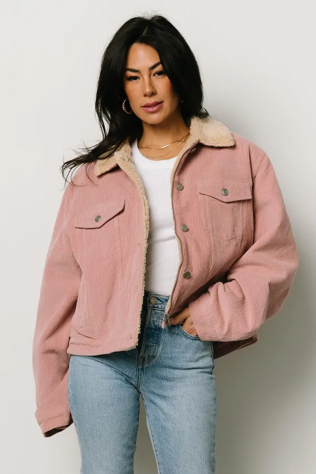 Ridley Corduroy Jacket Pink Women Baltic Born Outerwear