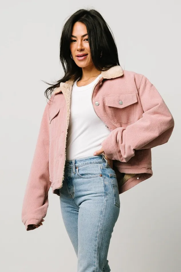 Ridley Corduroy Jacket Pink Women Baltic Born Outerwear