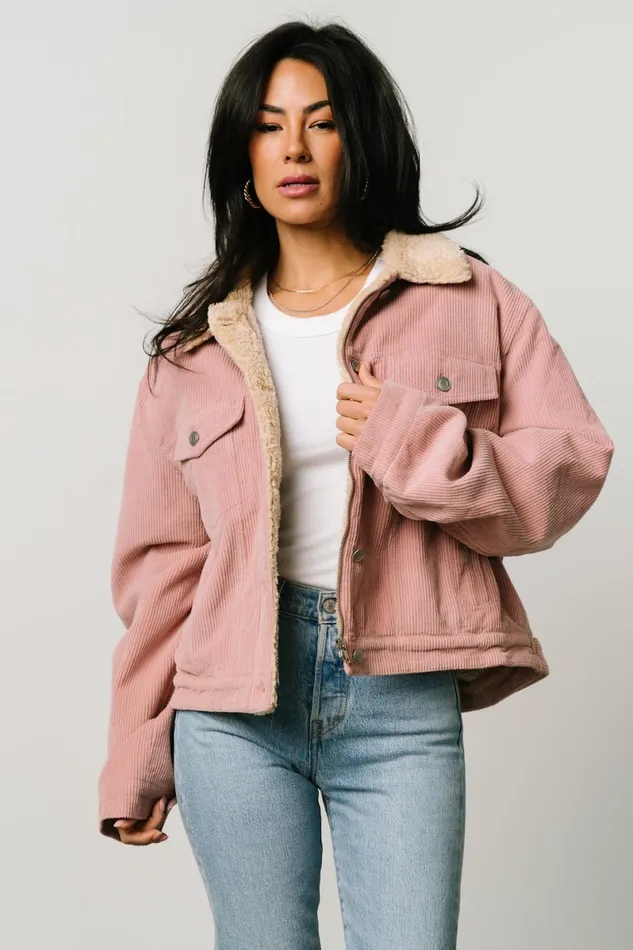 Ridley Corduroy Jacket Pink Women Baltic Born Outerwear