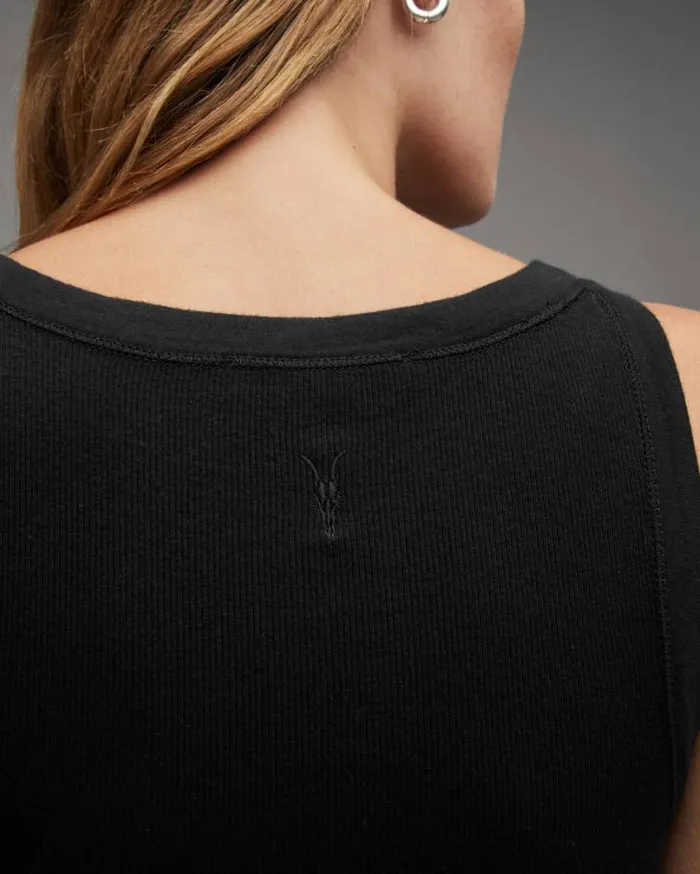 Rina Crew Neck Sleeveless Tank Top Black Women AllSaints Tops and Shirts