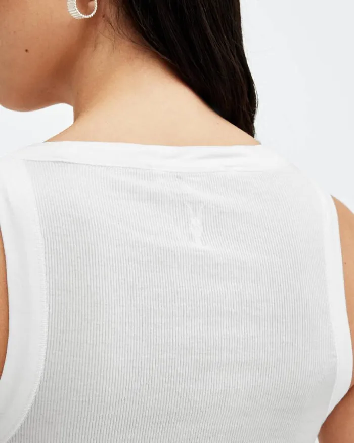 Rina Crew Neck Sleeveless Tank Top White Women AllSaints TShirts