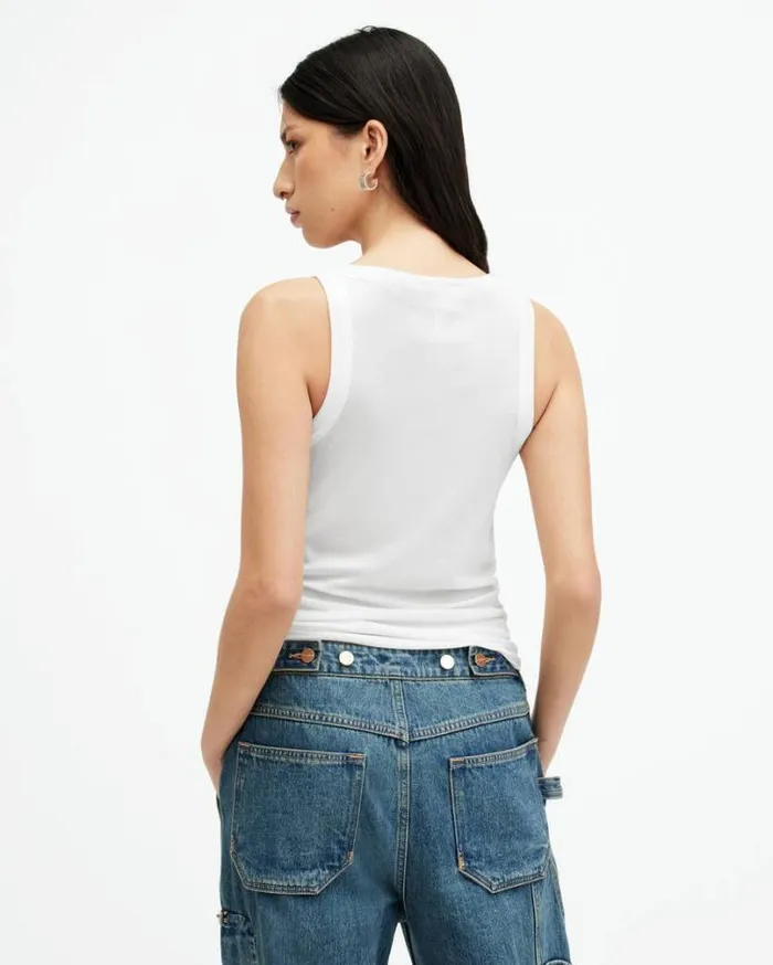 Rina Crew Neck Sleeveless Tank Top White Women AllSaints TShirts