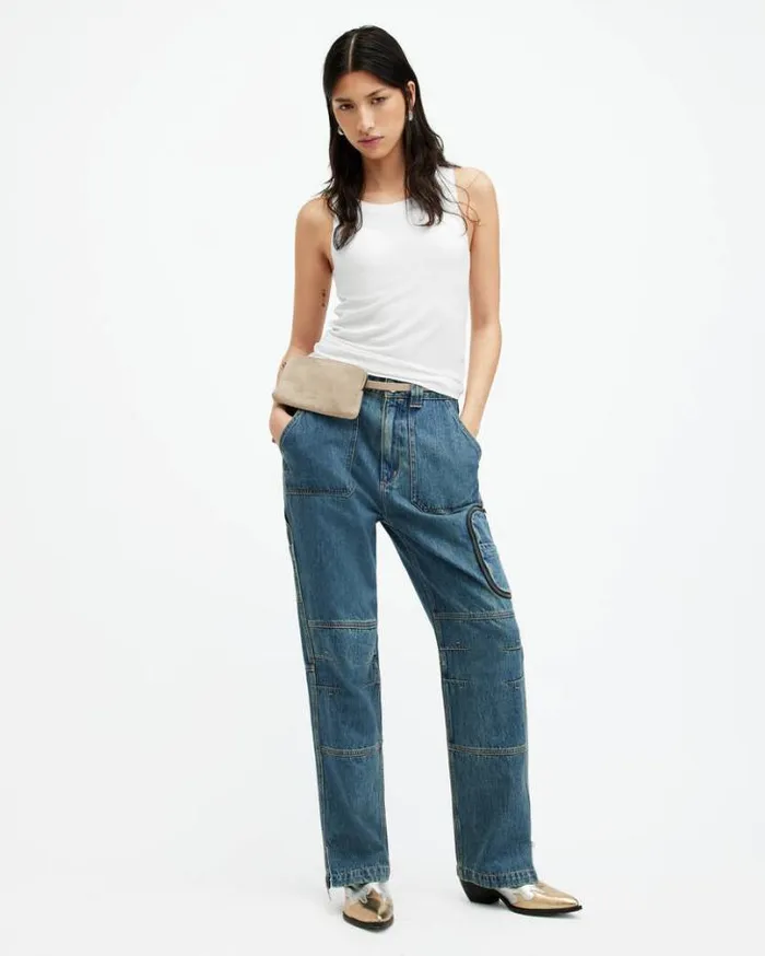 Rina Crew Neck Sleeveless Tank Top White Women AllSaints Tops and Shirts