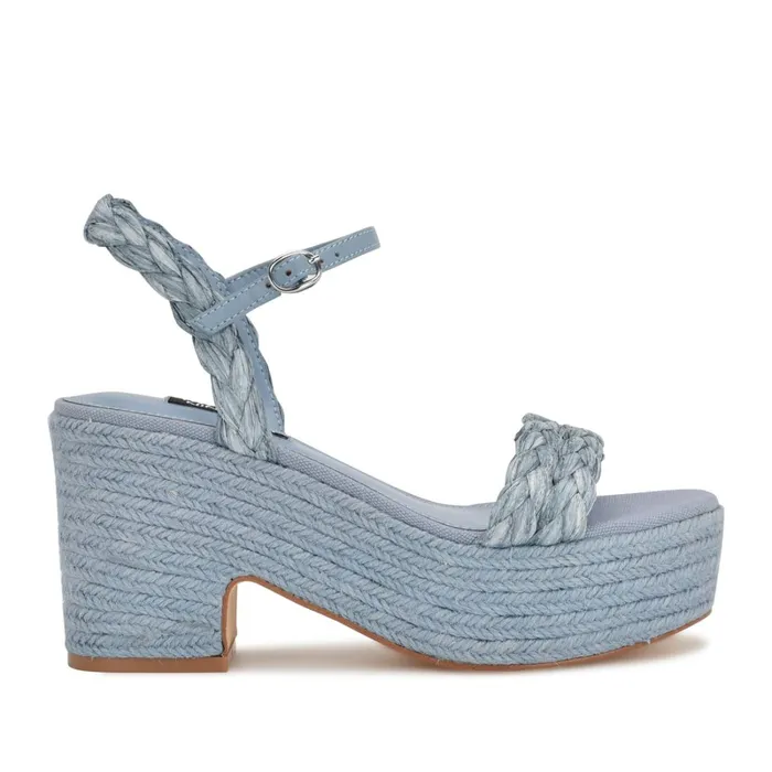 Rivva Heeled Espadrille Sandals Mist Blue Women Nine West Mid Heels