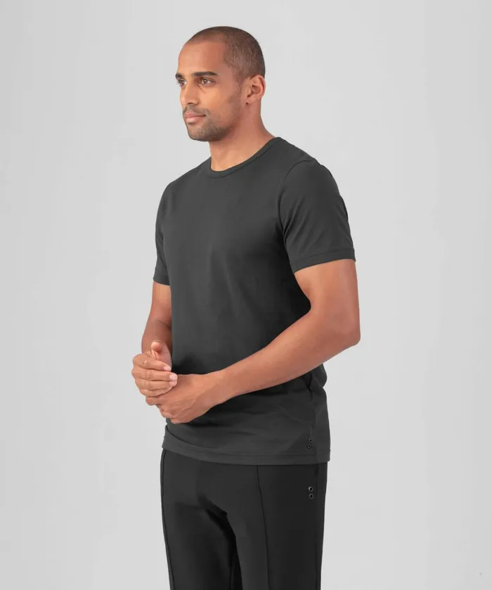 Ron Dorff Crew Neck TShirt Eyelet Edition Black Men TShirts