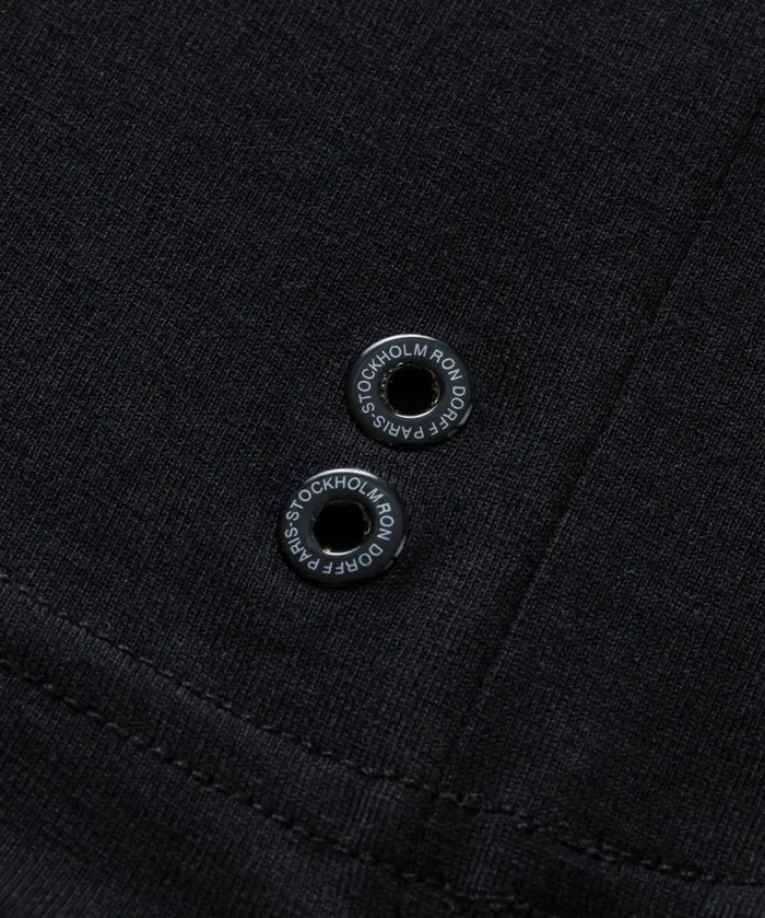Ron Dorff Crew Neck TShirt Eyelet Edition Black Men TShirts