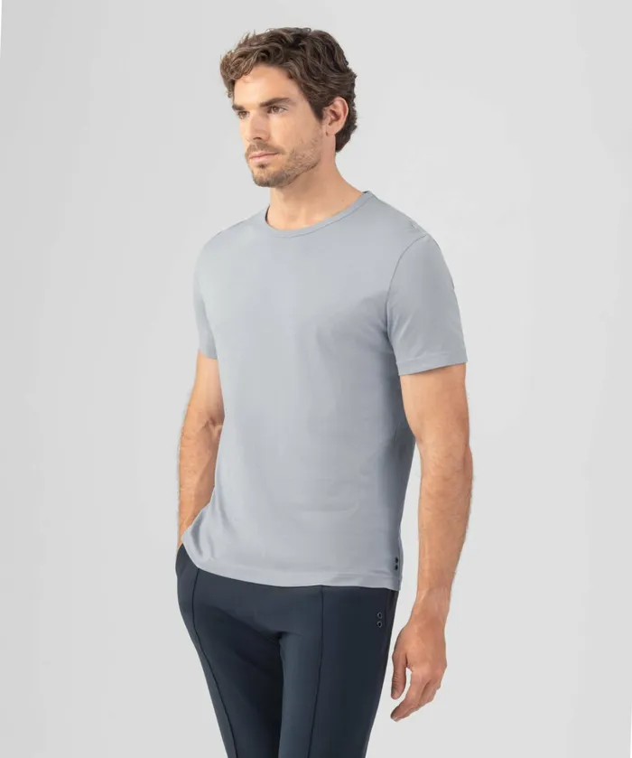 Ron Dorff Crew Neck TShirt Eyelet Edition Glacial Blue Men TShirts