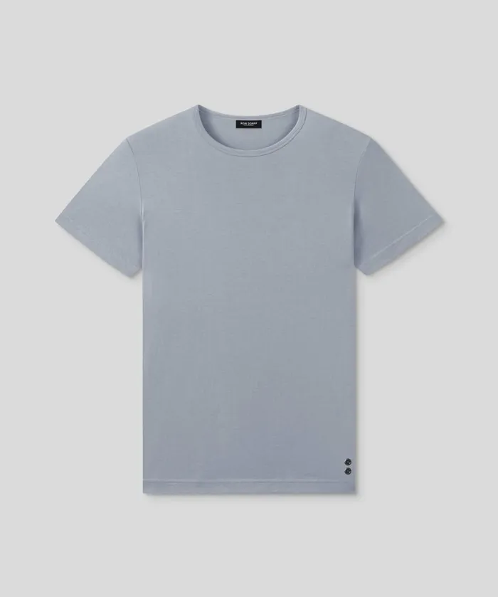 Ron Dorff Crew Neck TShirt Eyelet Edition Glacial Blue Men TShirts