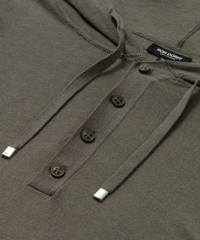 Ron Dorff Light CottonSilk Hoodie Sweater Army Green Men Cashmere and Knitwear Tops