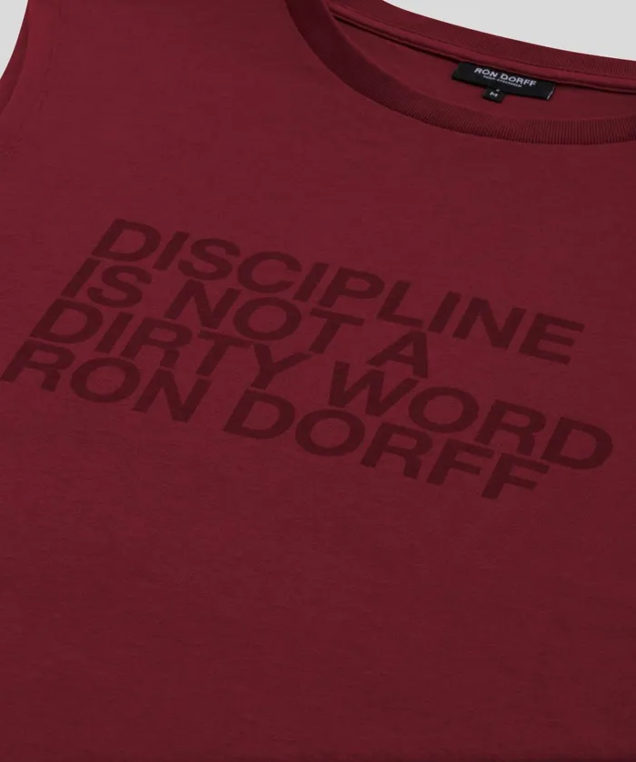 Ron Dorff Organic Cotton Sleeveless TShirt 034DISCIPLINE034 Burnt Red Men TShirts