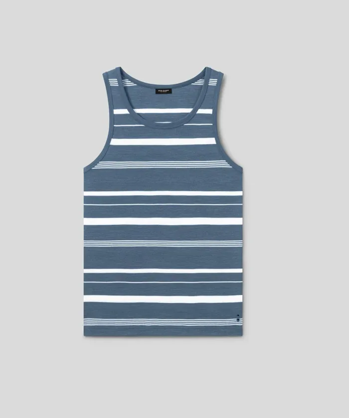 Ron Dorff Ribbed Tank Top W Irregular Stripes Bering Sea Men Tank Tops