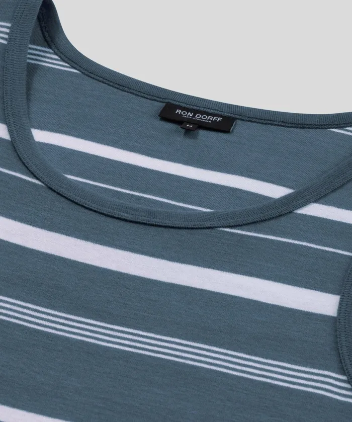 Ron Dorff Ribbed Tank Top W Irregular Stripes Bering Sea Men Tank Tops
