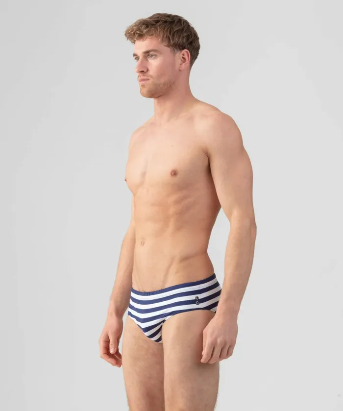 Ron Dorff Swim Briefs Horizontal Stripes NavyWhite Men Swim Briefs