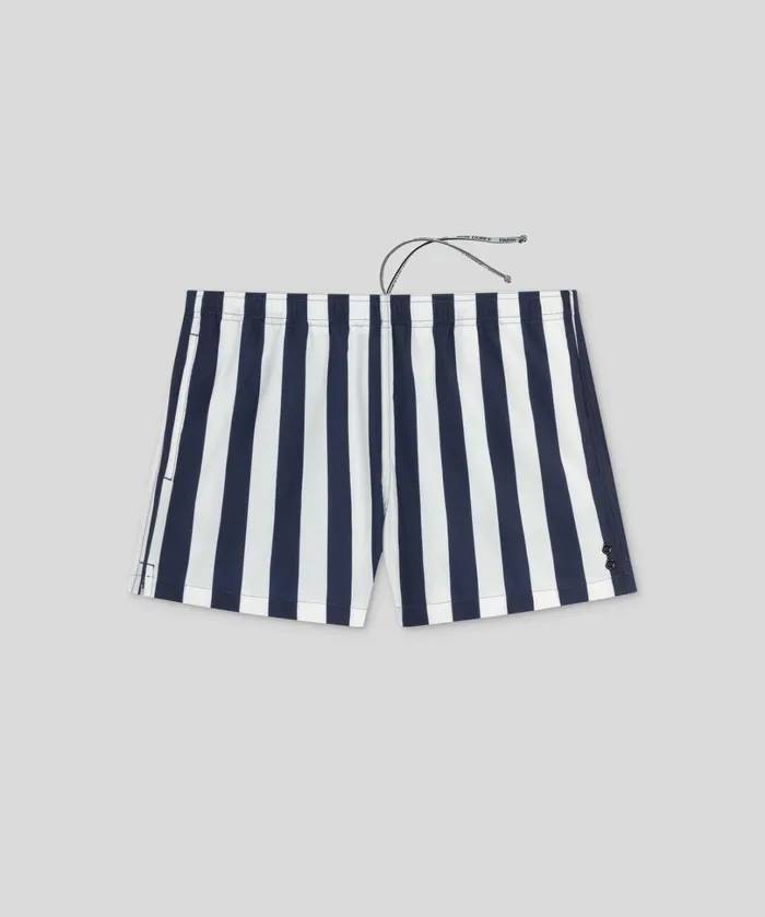 Ron Dorff Swim Shorts Vertical Wide Stripes NavyWhite Men Swim Shorts