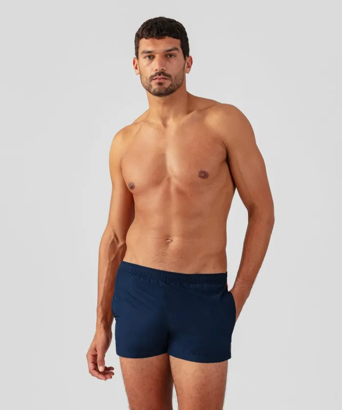 Ron Dorff Swim Shorts W Neon Sidelines Navy Men Swim Shorts