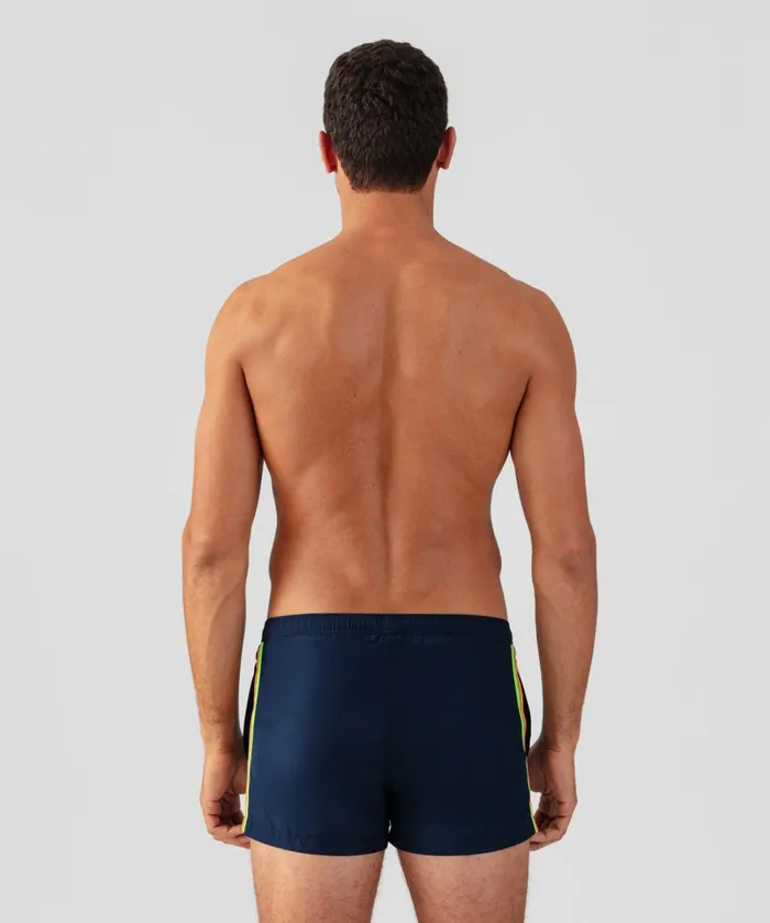 Ron Dorff Swim Shorts W Neon Sidelines Navy Men Swim Shorts