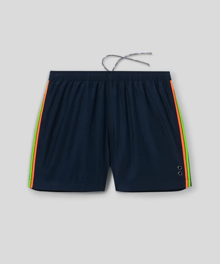 Ron Dorff Swim Shorts W Neon Sidelines Navy Men Swim Shorts