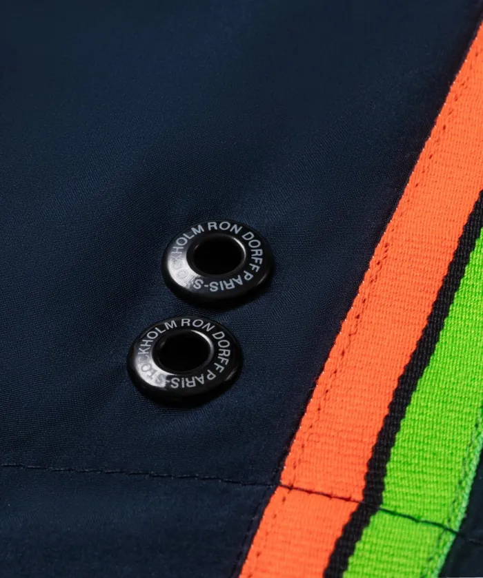 Ron Dorff Swim Shorts W Neon Sidelines Navy Men Swim Shorts