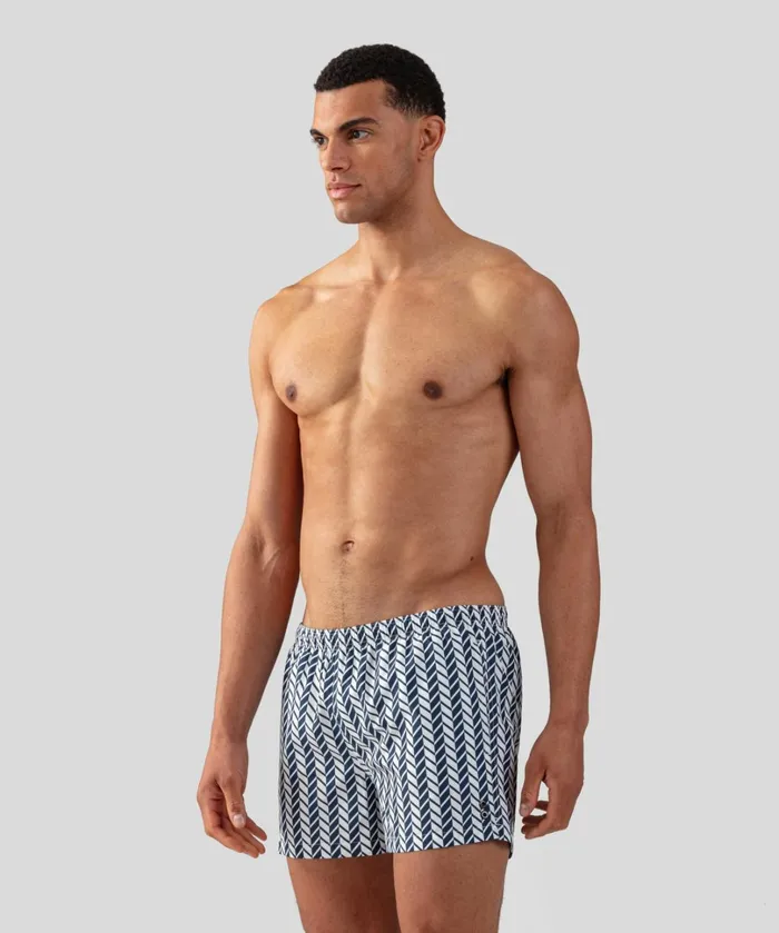 Ron Dorff Swim Shorts W Nordic Pattern Navy Men Swim Shorts