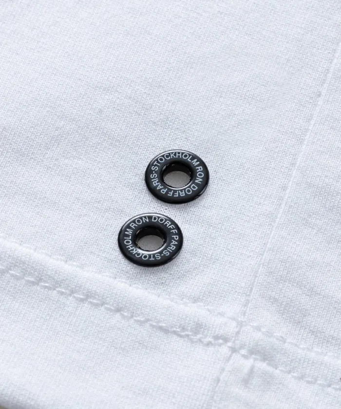 Ron Dorff V Neck TShirt Eyelet Edition Optic White Men TShirts