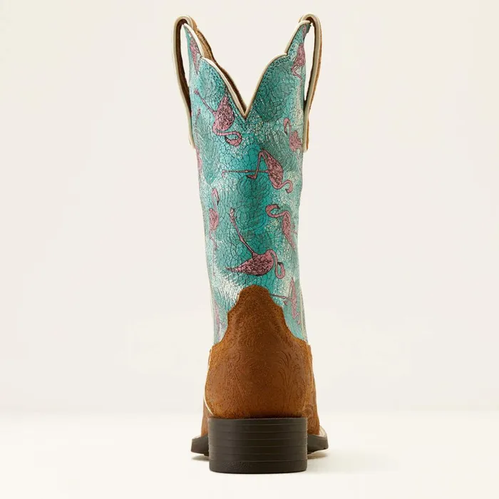 Round Up Wide Square Toe Western Boot Embossed Chestnutflock O Flamingos Women Ariat Western Boots Round Up Wide Square Toe Western Boot Embossed Chestnutflock O Flamingos Women Ariat Western Boots