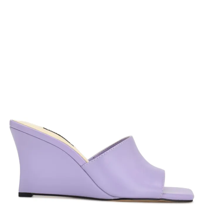 Rovah Wedge Slide Sandals Purple Women Nine West Mid Heels