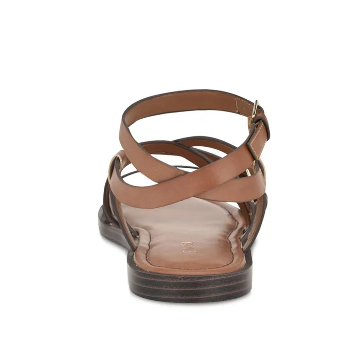 Rulen Flat Strappy Sandals Brown Women Nine West Casual Rulen Flat Strappy Sandals Brown Women Nine West Casual