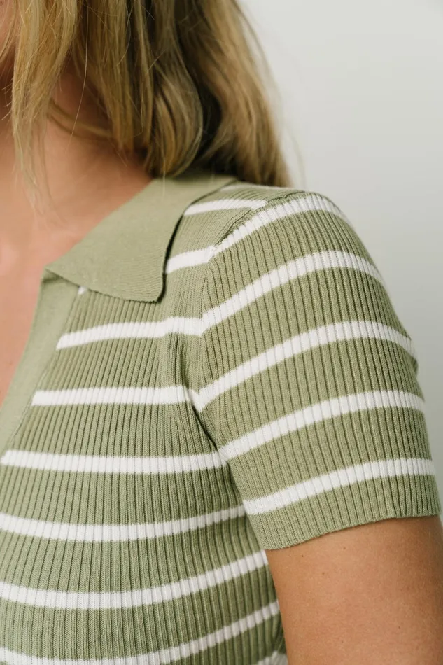 Ryan Ribbed Knit Top Olive Stripe Women Baltic Born Blouses Shirts Ryan Ribbed Knit Top Olive Stripe Women Baltic Born Blouses Shirts