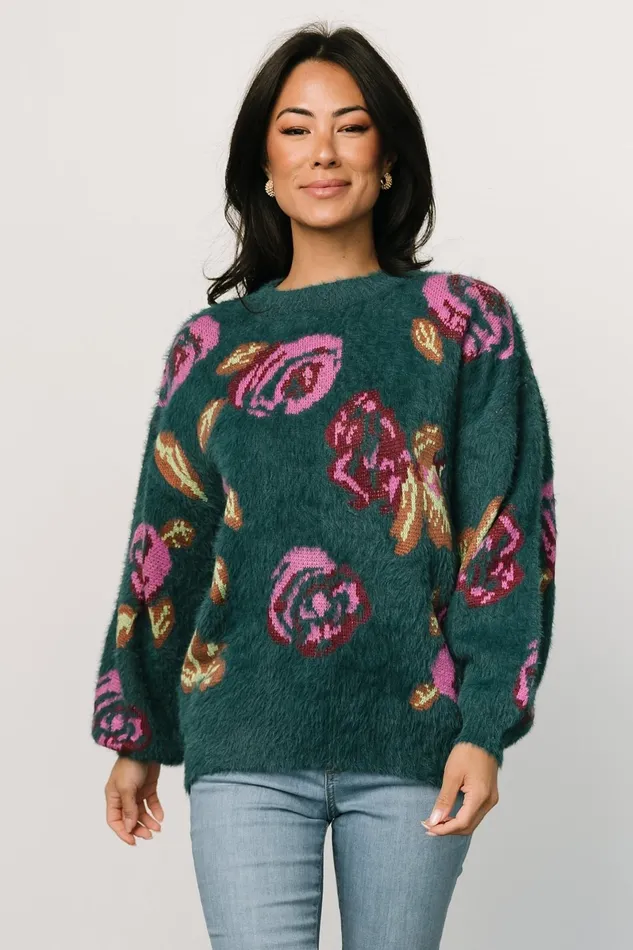 Ryder Sweater Jade Multi Floral Women Baltic Born Sweaters
