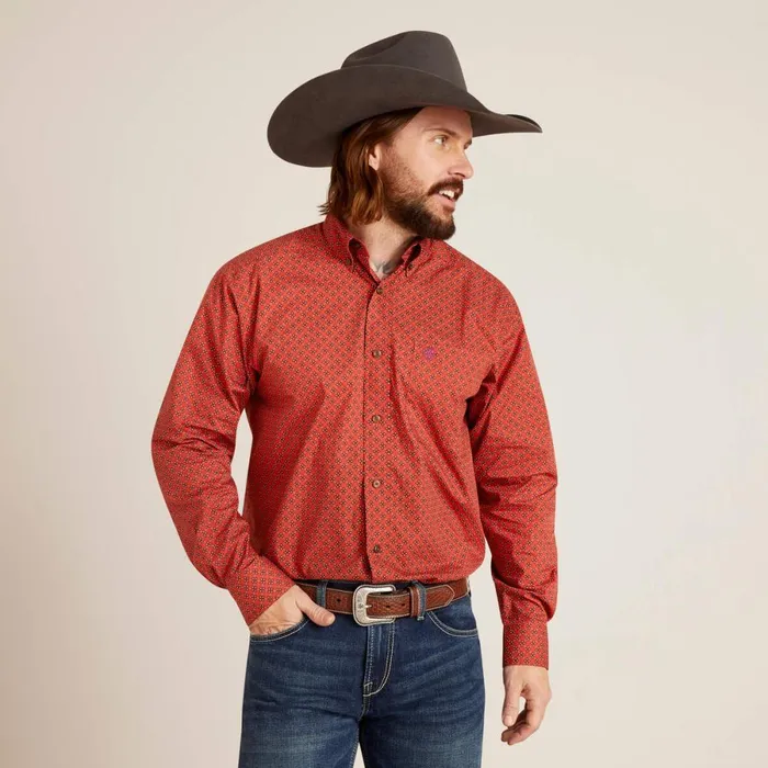 Samson Classic Fit Shirt Terra Rouge Men Ariat Button Down Shirts