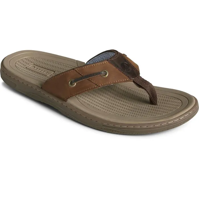 Sandals Men Sperry Baitfish Leather Flip Flop Brown Buc Brown Sandals Men Sperry Baitfish Leather Flip Flop Brown Buc Brown