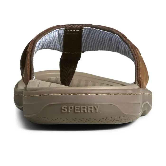 Sandals Men Sperry Baitfish Leather Flip Flop Brown Buc Brown Sandals Men Sperry Baitfish Leather Flip Flop Brown Buc Brown