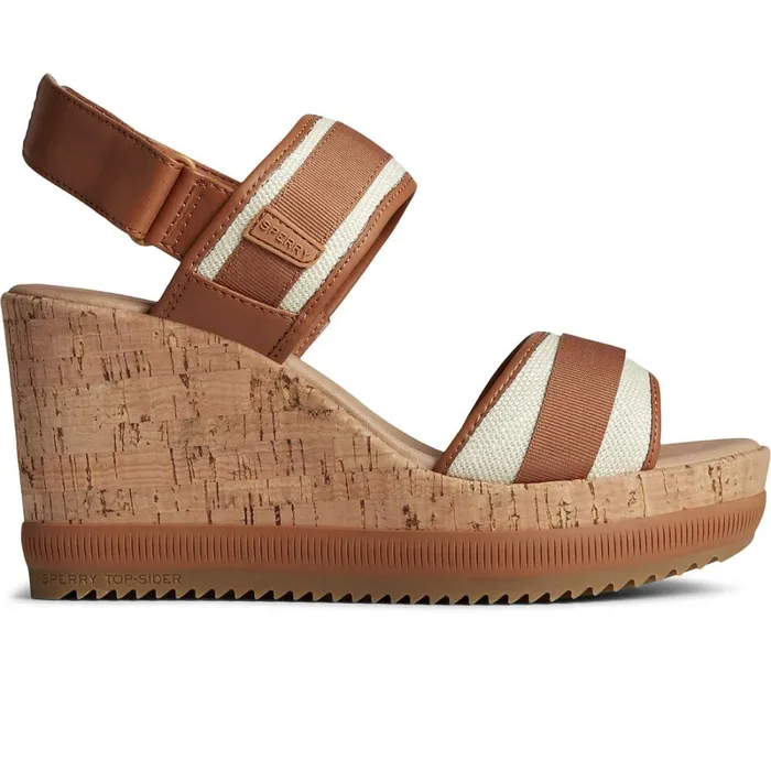 Sandals Women Sperry Kennedy Wedge Tan