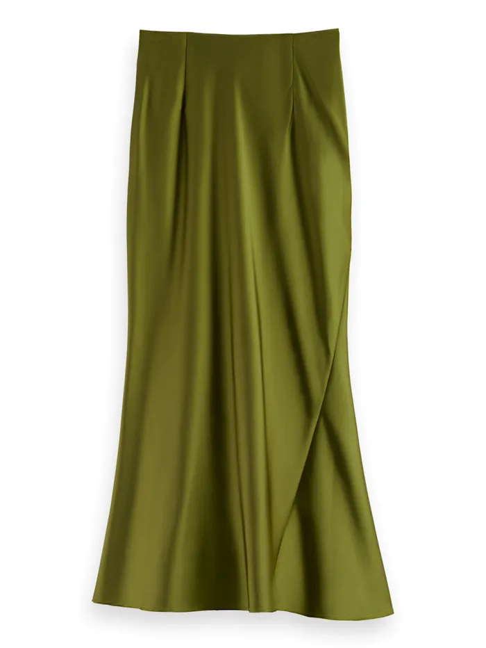 SATIN SKIRT Moss Green Women Scotch and Soda Skirts and Shorts