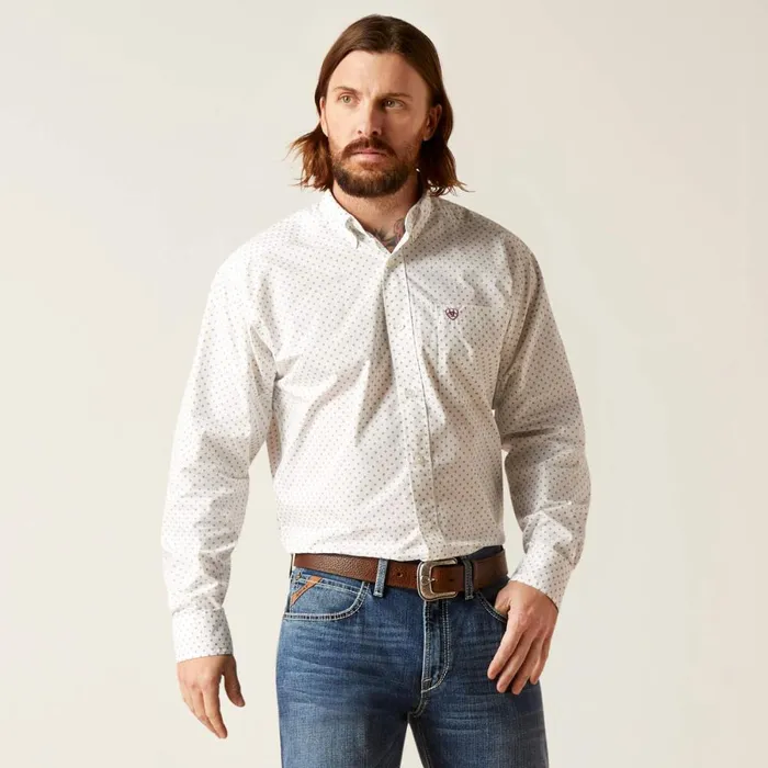 Saul Classic Fit Shirt White Men Ariat Button Down Shirts