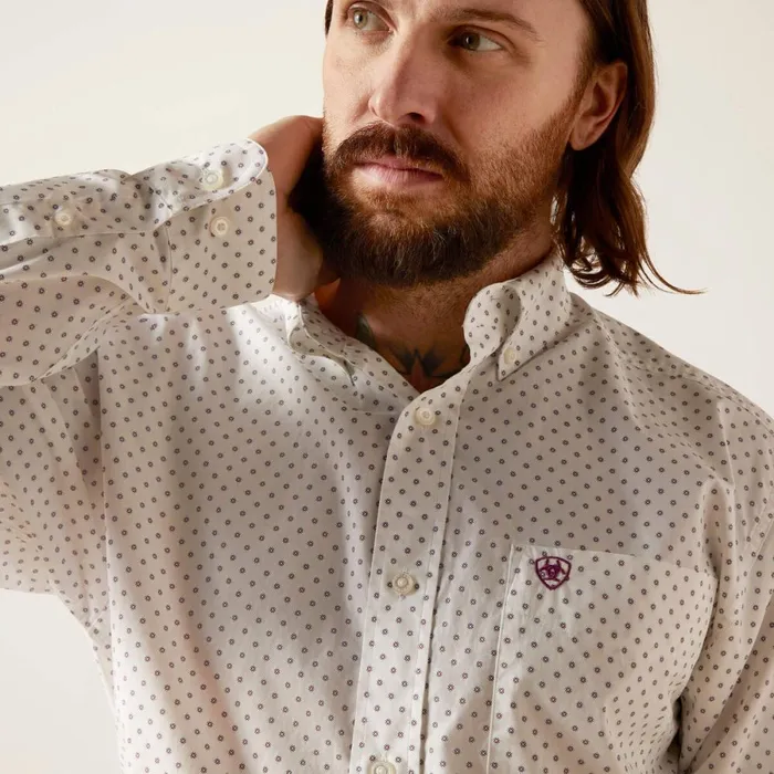 Saul Classic Fit Shirt White Men Ariat Button Down Shirts