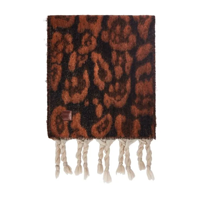 Scarves Women Moda In Pelle Lioniescarf Dark Leopard Textile Scarves Women Moda In Pelle Lioniescarf Dark Leopard Textile