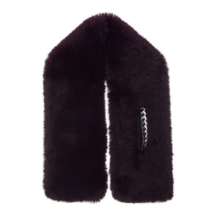 Scarves Women Moda In Pelle Yitzelscarf Purple Faux Fur Scarves Women Moda In Pelle Yitzelscarf Purple Faux Fur