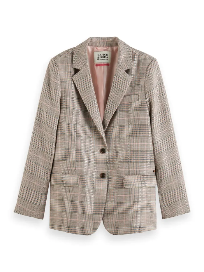 Sequin Prince Of Wales Check Boyfriend Single Breasted Blazer Sequin Prince Of Wales Women Scotch and Soda Blazers Sequin Prince Of Wales Check Boyfriend Single Breasted Blazer Sequin Prince Of Wales Women Scotch and Soda Blazers