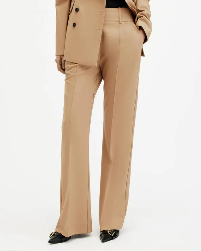 Sevenh HighRise Slim Flared Pants Camel Brown Women AllSaints Pants and Leggings Sevenh HighRise Slim Flared Pants Camel Brown Women AllSaints Pants and Leggings