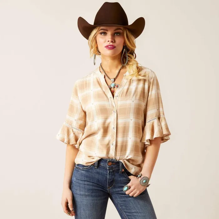 Sevilla Top Sevilla Plaid Women Ariat TShirts and Tops