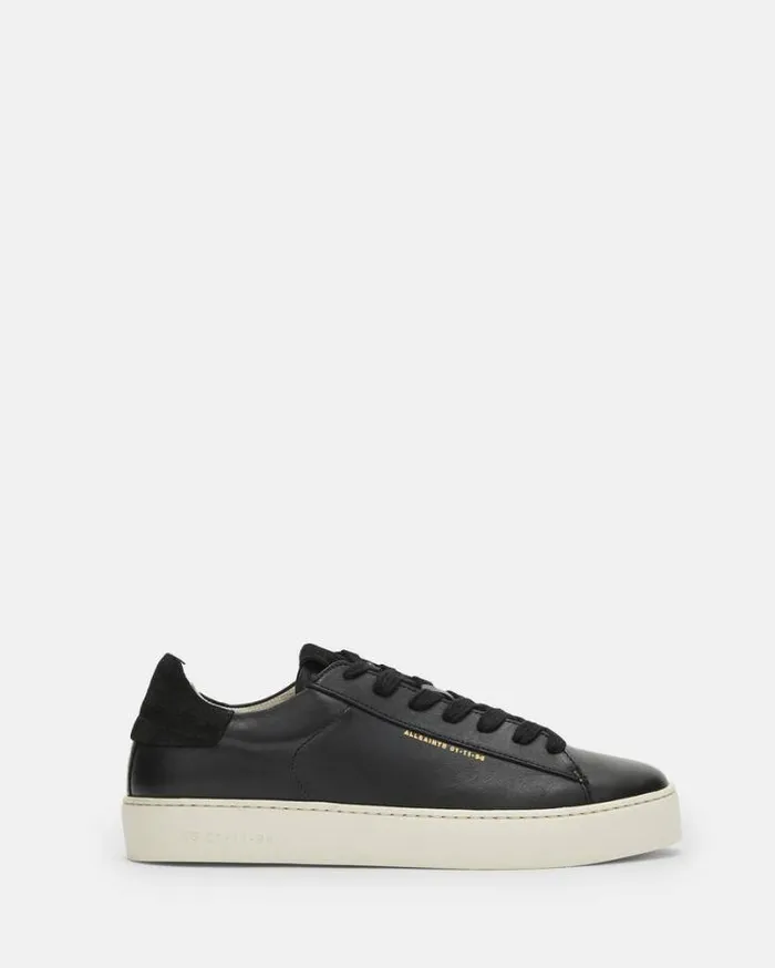Shana Leather Sneakers Black Women AllSaints Shoes and Boots