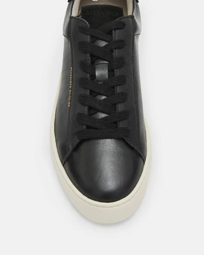 Shana Leather Sneakers Black Women AllSaints Shoes and Boots