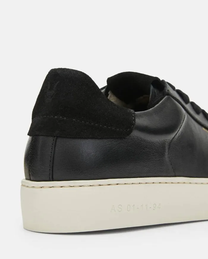 Shana Leather Sneakers Black Women AllSaints Shoes and Boots