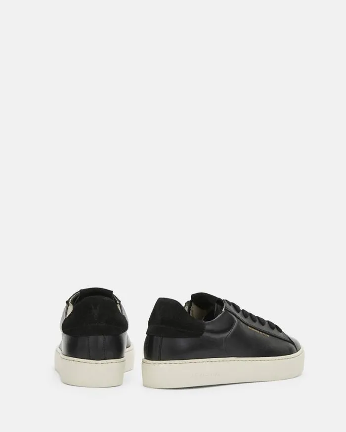 Shana Leather Sneakers Black Women AllSaints Shoes and Boots