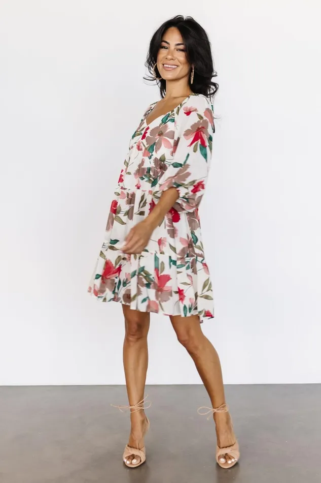 Shelley Short Dress Ivory Floral Women Baltic Born Short Dresses Shelley Short Dress Ivory Floral Women Baltic Born Short Dresses