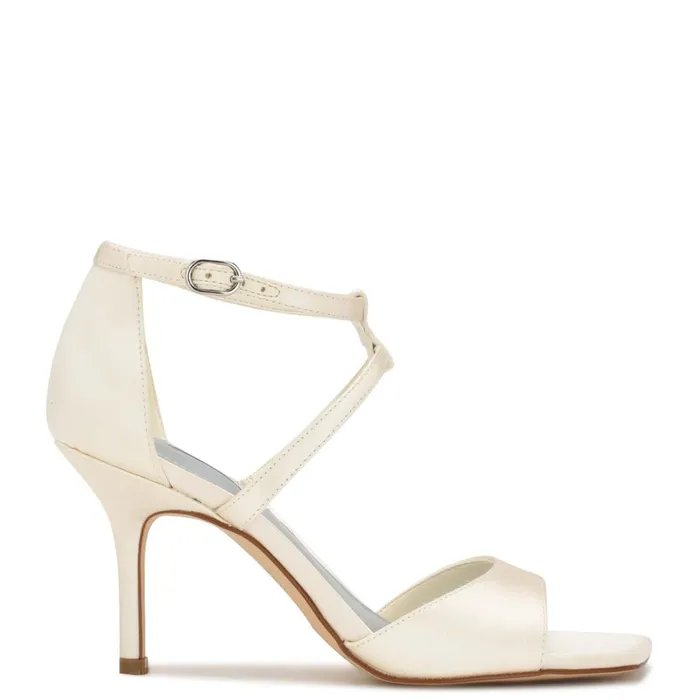 Sighs Heeled Sandals Silver Shimmer Women Nine West Heeled