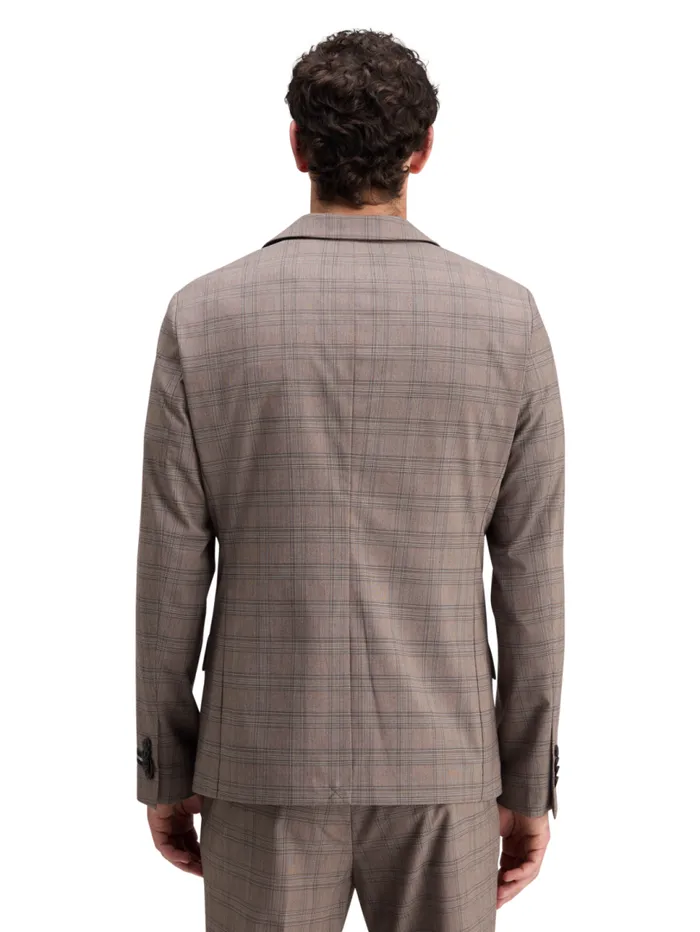 SINGLE BREASTED YARNDYED BLAZER Brown Ecru Check Men Scotch and Soda Blazers and Waistcoats SINGLE BREASTED YARNDYED BLAZER Brown Ecru Check Men Scotch and Soda Blazers and Waistcoats