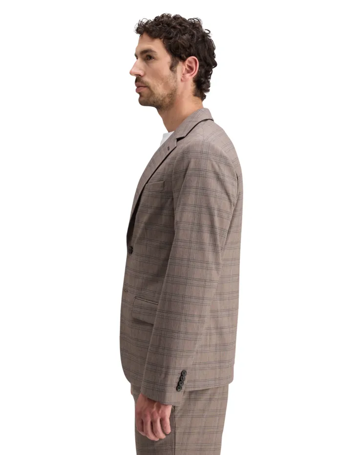 SINGLE BREASTED YARNDYED BLAZER Brown Ecru Check Men Scotch and Soda Blazers and Waistcoats SINGLE BREASTED YARNDYED BLAZER Brown Ecru Check Men Scotch and Soda Blazers and Waistcoats